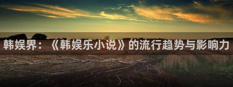 天富平台集团股票：韩娱界：《韩娱乐小说》的流行趋势与影响力